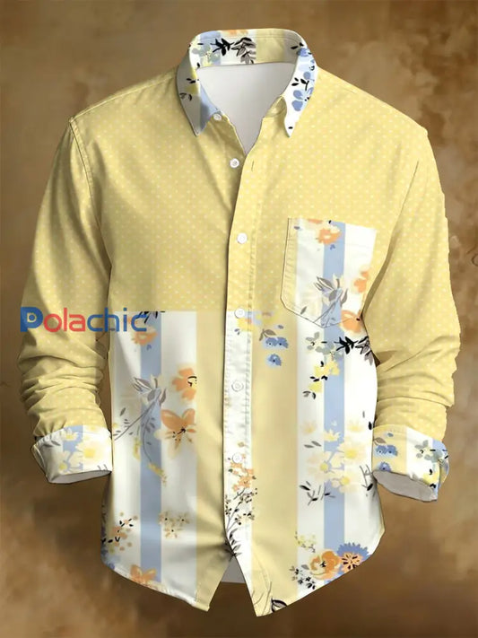 Chemise à manches longues imprimée Business Style pour hommes A / S