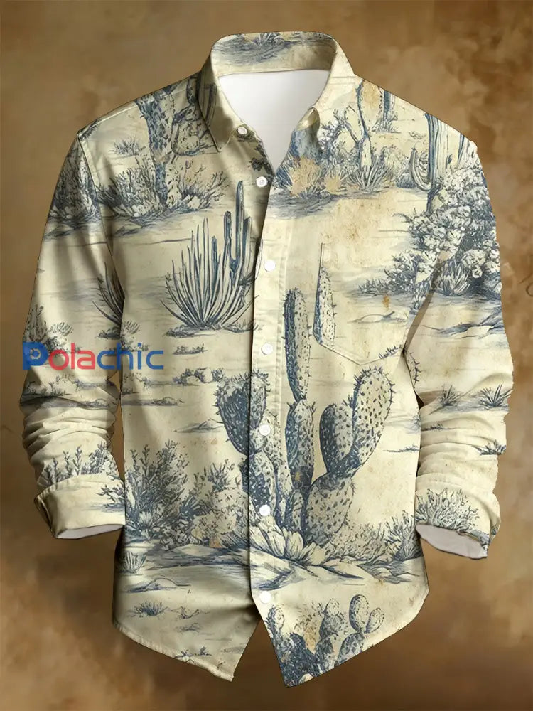 Chemise à manches longues imprimée rétro de style d’affaires pour hommes A / S