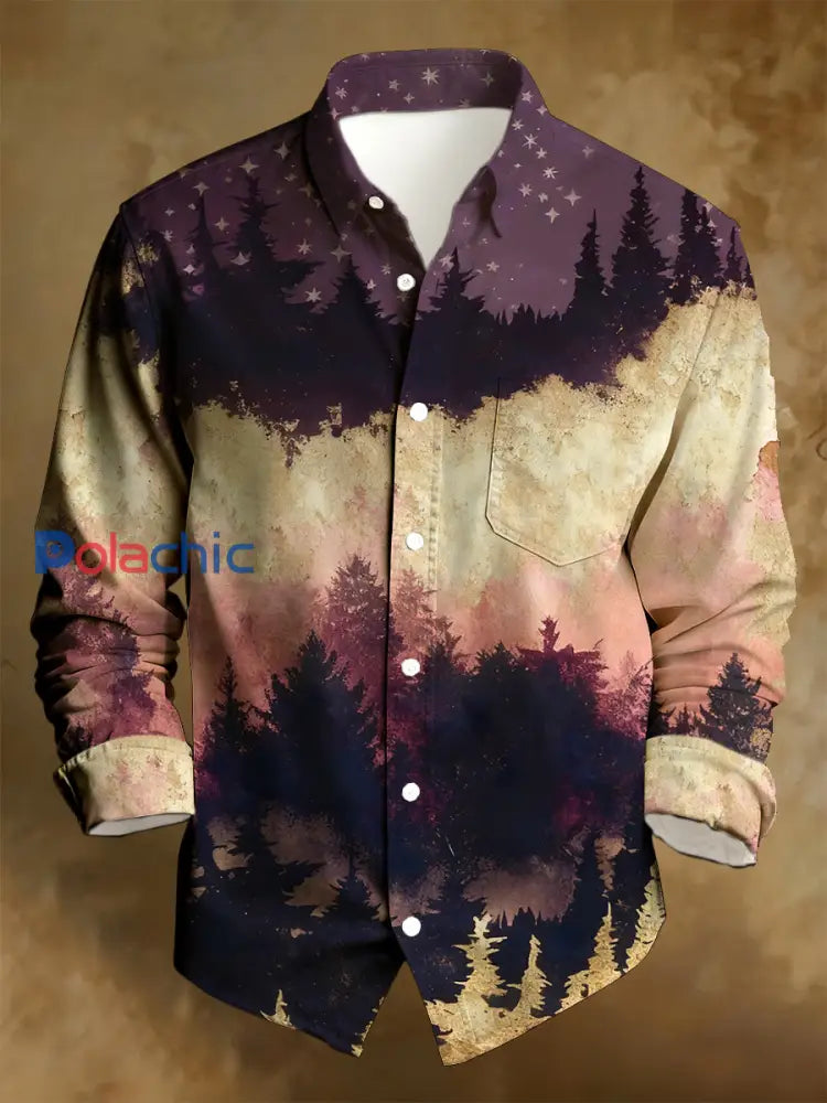 Chemise à manches longues imprimée rétro de style d’affaires pour hommes A / S