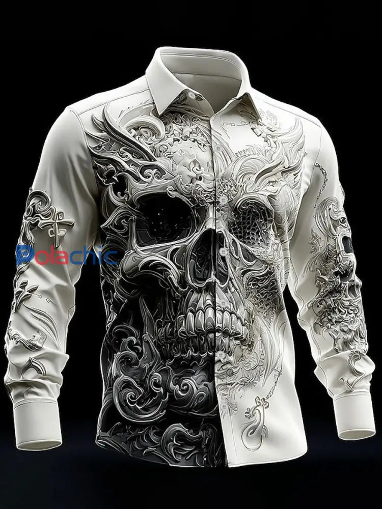 Chemise à manches longues Vintage Skull Homme comme image / S