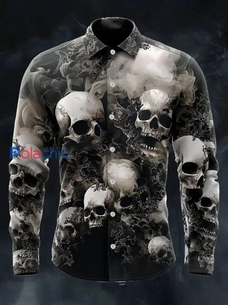 Chemise à manches longues Vintage Skull Homme comme image / S