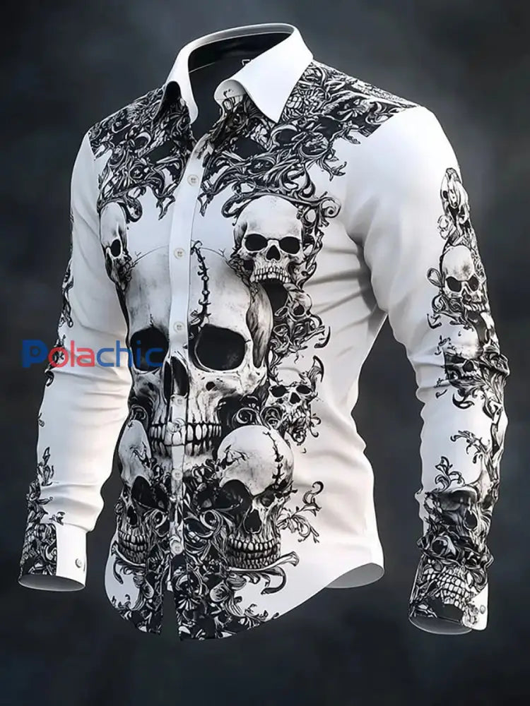 Chemise à manches longues Vintage Skull Homme comme image / S