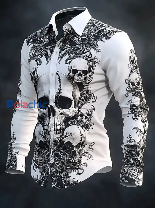 Chemise à manches longues Vintage Skull Homme comme image / S