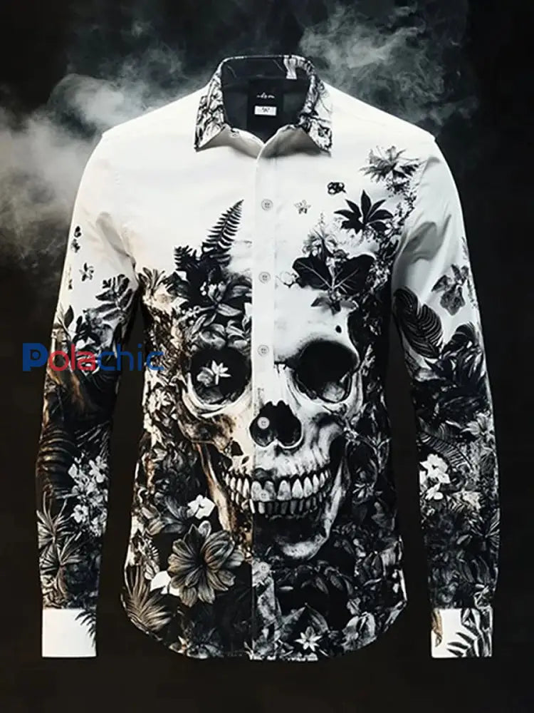 Chemise à manches longues Vintage Skull Homme comme image / S