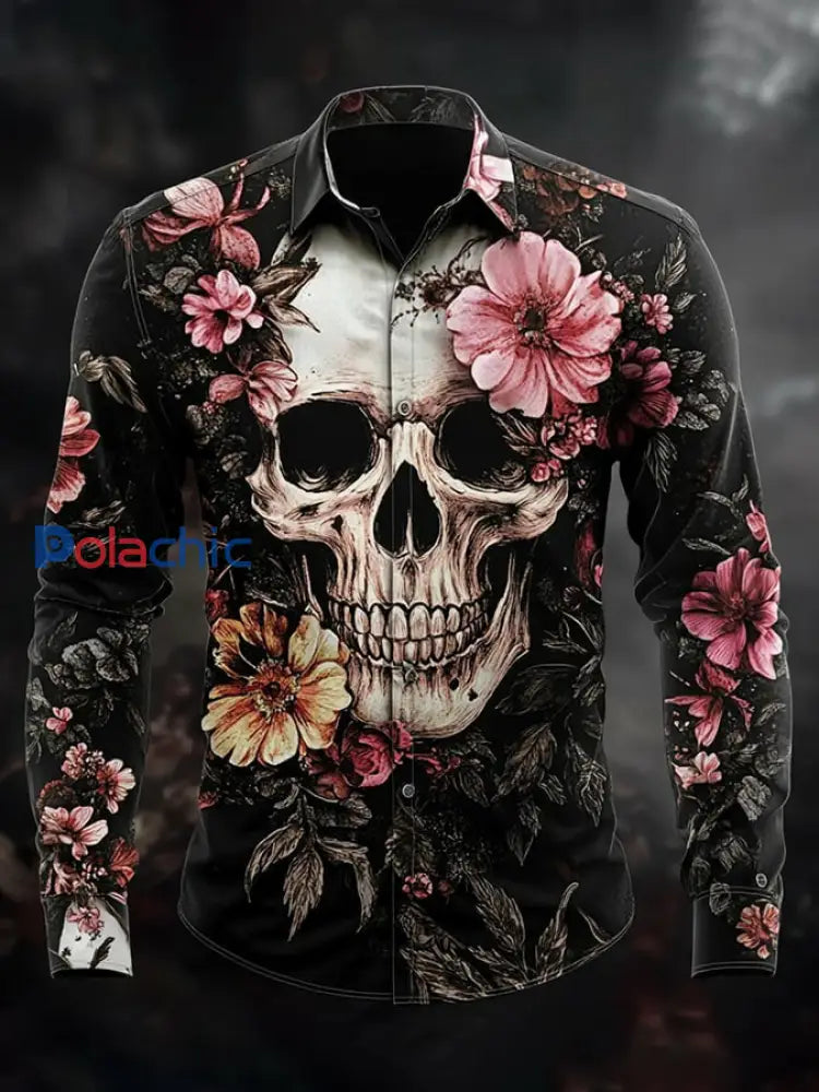 Chemise à manches longues Vintage Skull Homme comme image / S