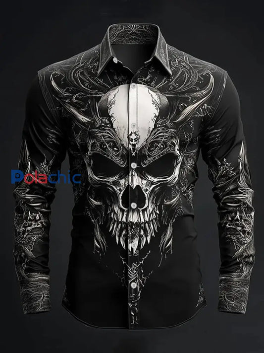 Chemise à manches longues Vintage Skull Homme Noir / S