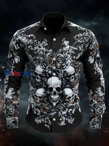Chemise à manches longues Vintage Skull Homme Noir / S