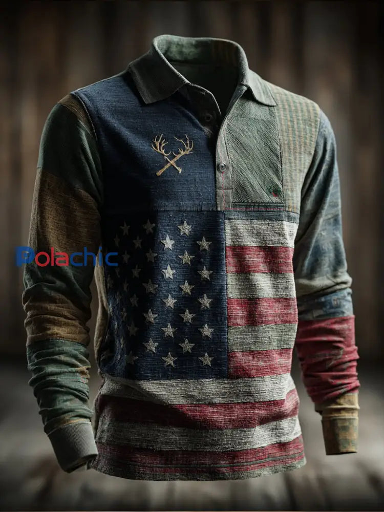 Chemise à manches longues Vintage Western Elk Homme comme image / S