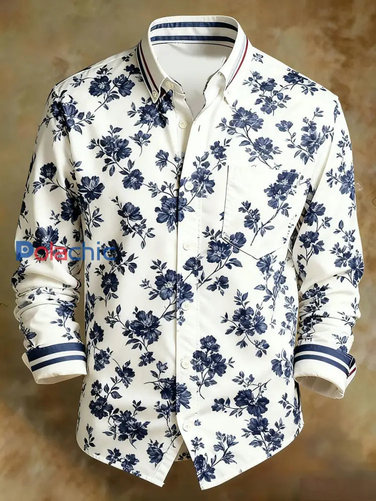 Chemise confortable de style d’affaires d’impression d’art abstrait rétro des hommes A / S