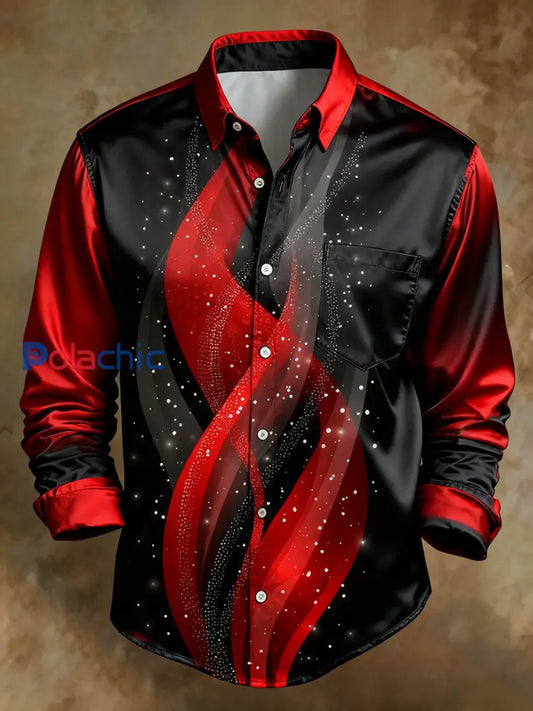 Chemise confortable de style d’affaires d’impression d’art abstrait rétro des hommes A / S