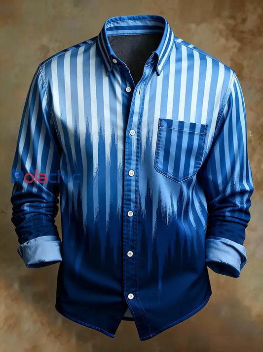 Chemise confortable de style d’affaires d’impression d’art abstrait rétro des hommes A / S