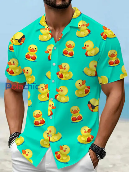 Chemise de vacances à manches courtes à imprimé drôle pour hommes Vert Menthe / S