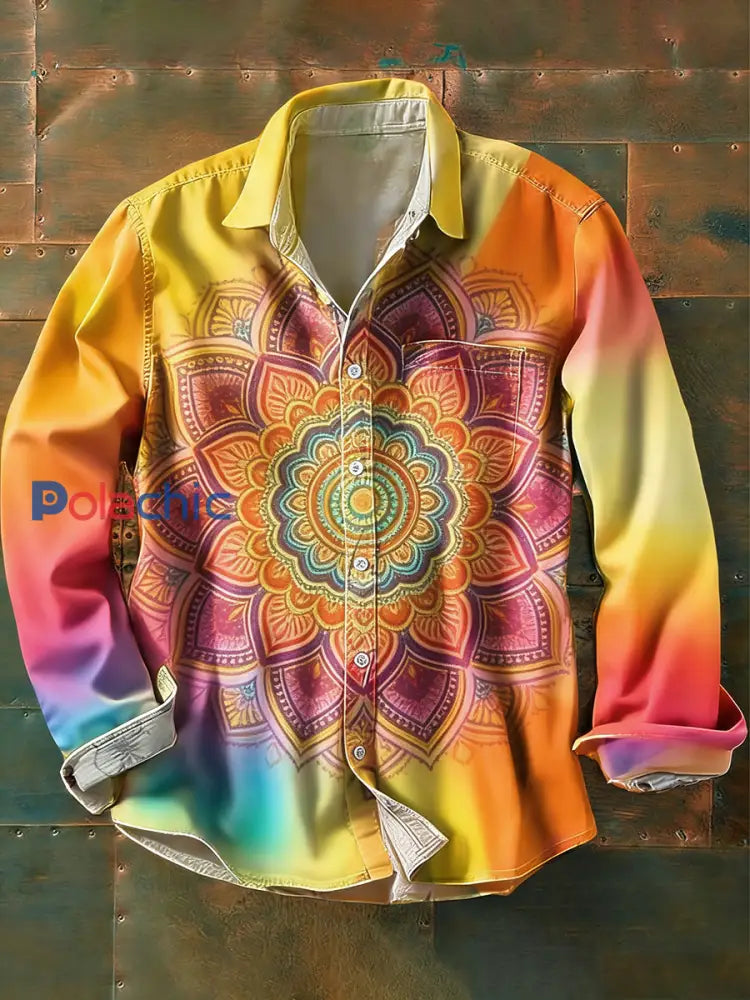 Chemise décontractée imprimée style hippie vintage pour homme A / S