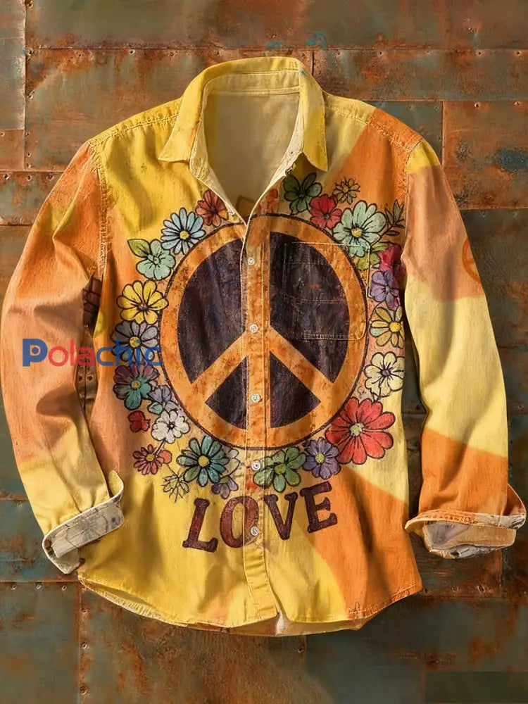 Chemise décontractée imprimée style hippie vintage pour homme A / S