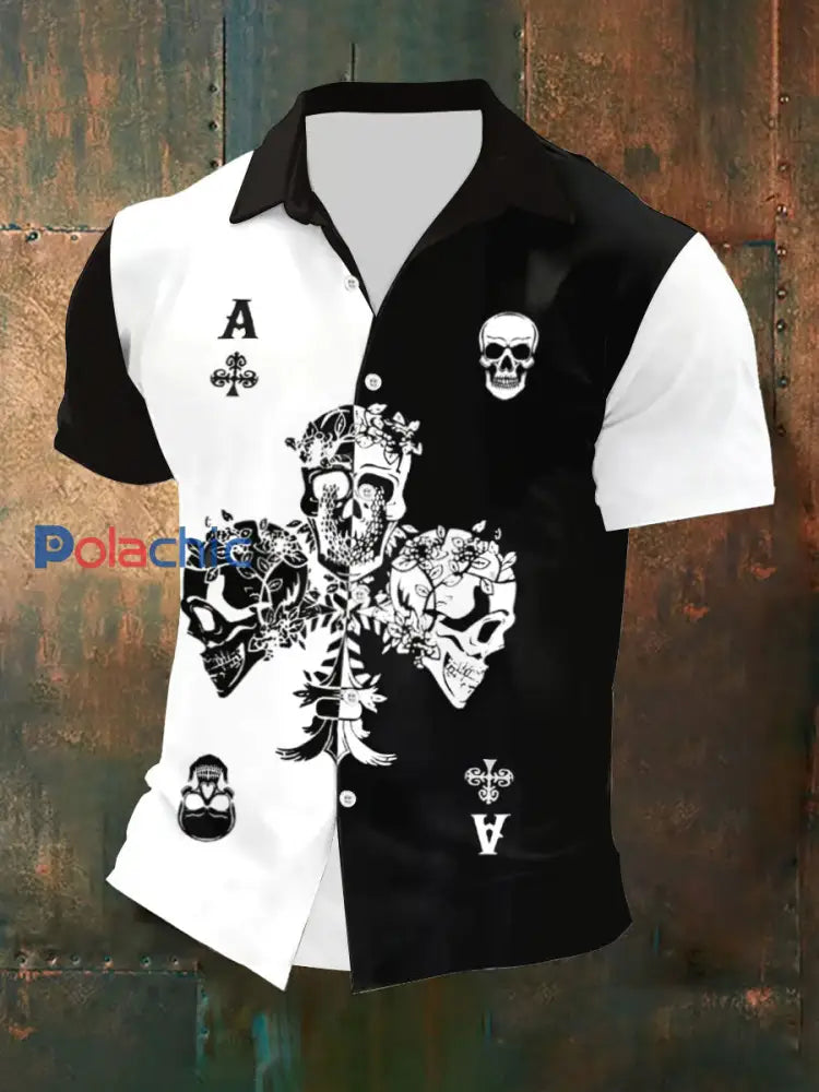 Chemise décontractée Spade Ace Poker pour homme comme image / S