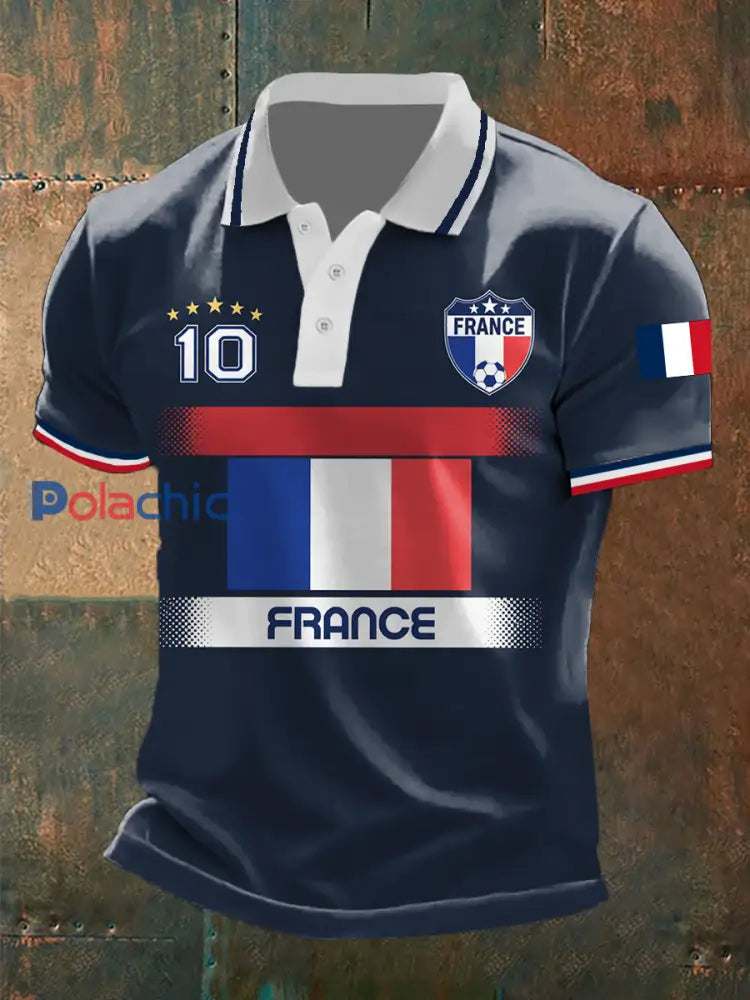 Chemise France Soccer Homme Bleu Marine / S