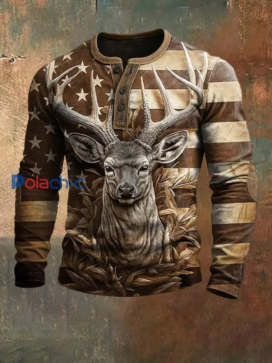 Chemise Henley Retro Western Moose Color Block Homme A / S