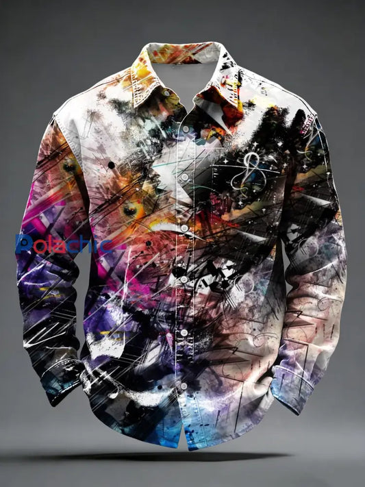 Chemise Homme Edgy Colorful Abstract Geometry Multicolore / S