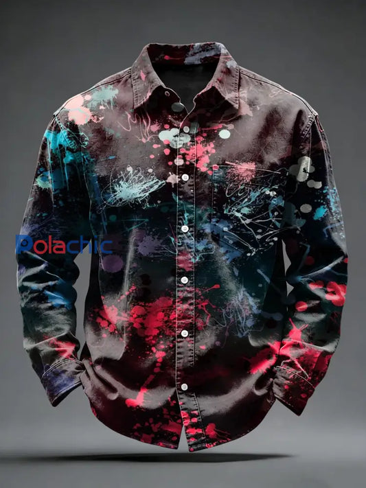 Chemise Homme Graffiti Art Print Rouge-Brun Rouge-Brun / S