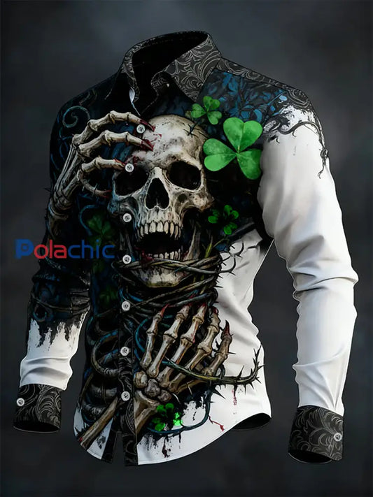 Chemise Homme St. Patrick’s Day Skull Imprimé comme image / S