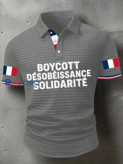 Chemise imprimée Boycott Désobaissance Solidarité Homme Gris / S