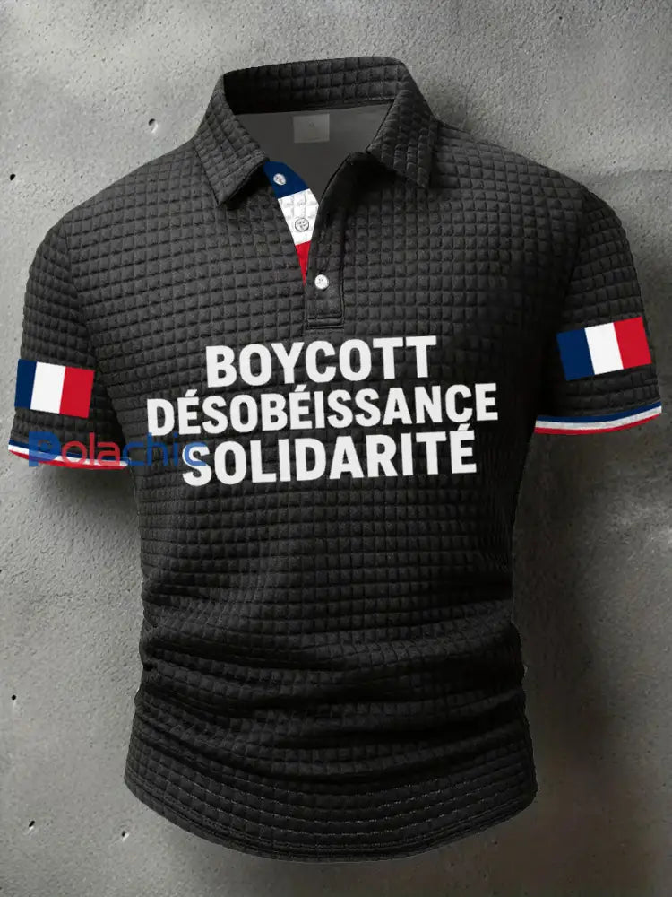 Chemise imprimée Boycott Désobaissance Solidarité Homme Noir / S
