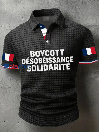 Chemise imprimée Boycott Désobaissance Solidarité Homme Noir / S