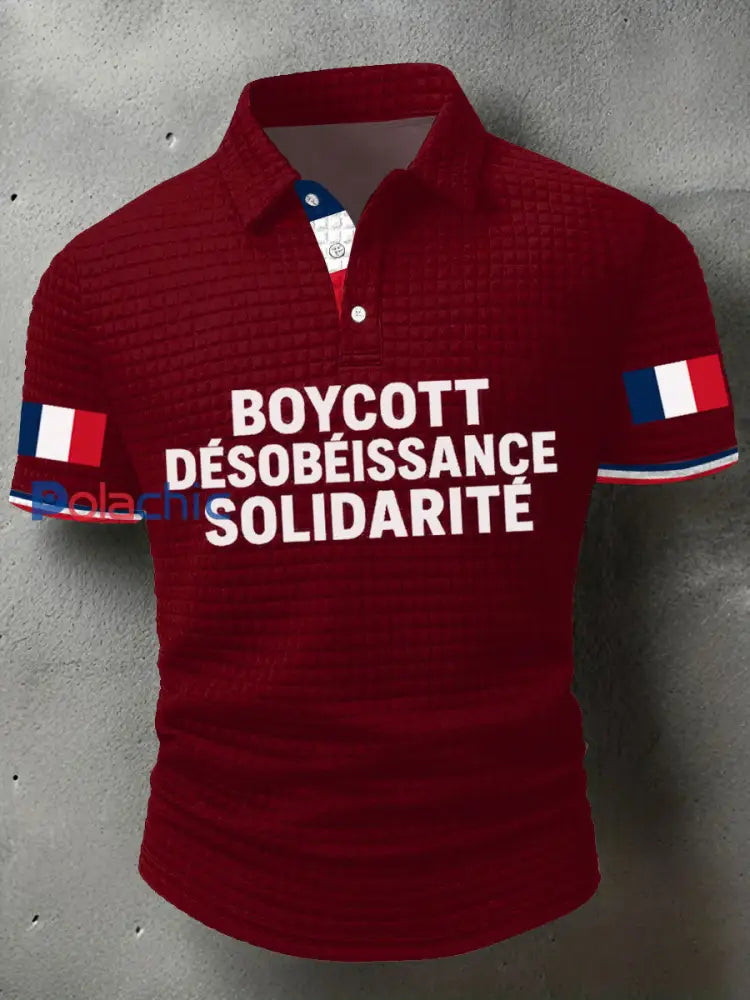 Chemise imprimée Boycott Désobaissance Solidarité Homme Rouge / S