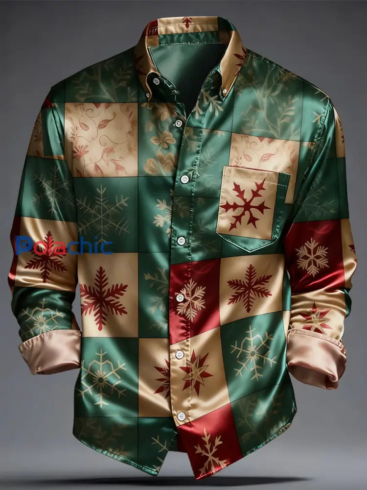 Chemise imprimée d’art de Noël de luxe pour hommes comme image / S