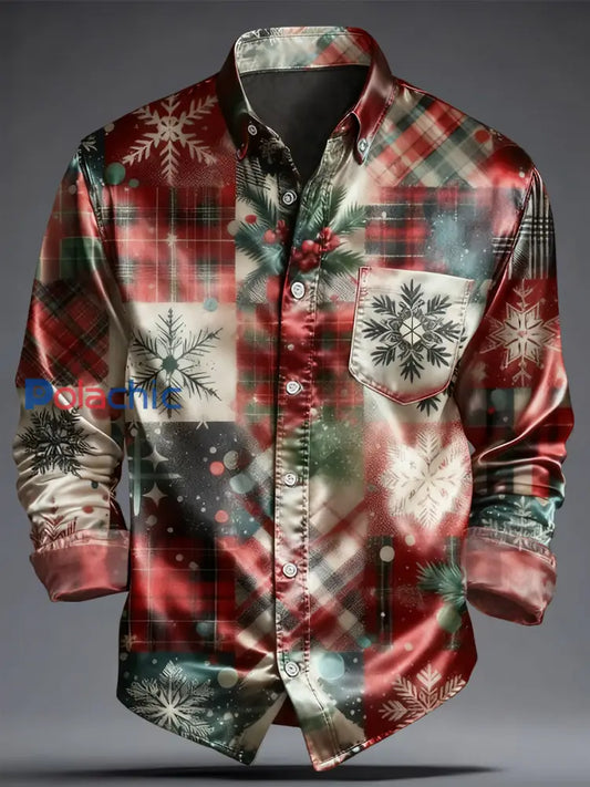 Chemise imprimée d’art de Noël de luxe pour hommes comme image / S