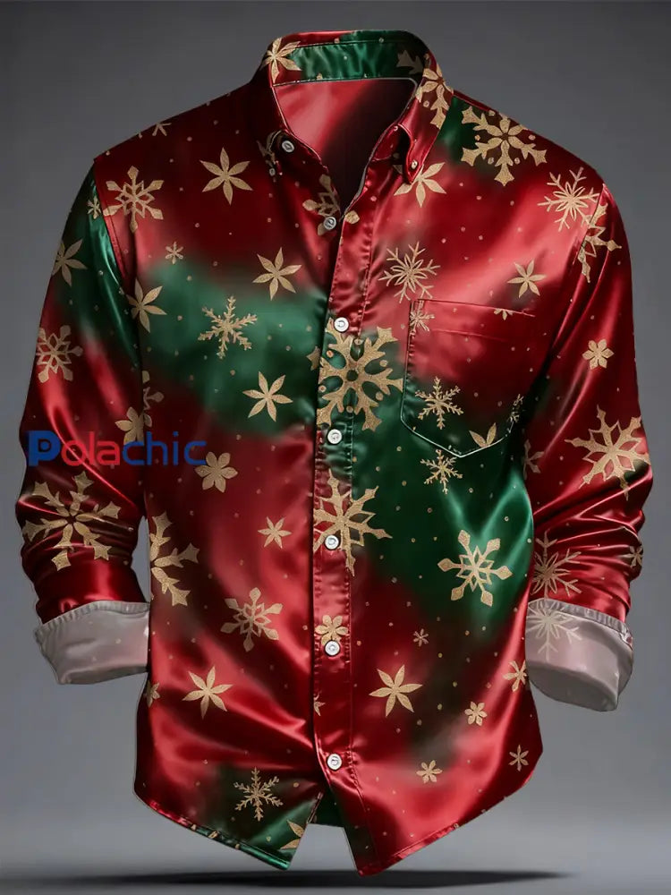 Chemise imprimée d’art de Noël de luxe pour hommes comme image / S