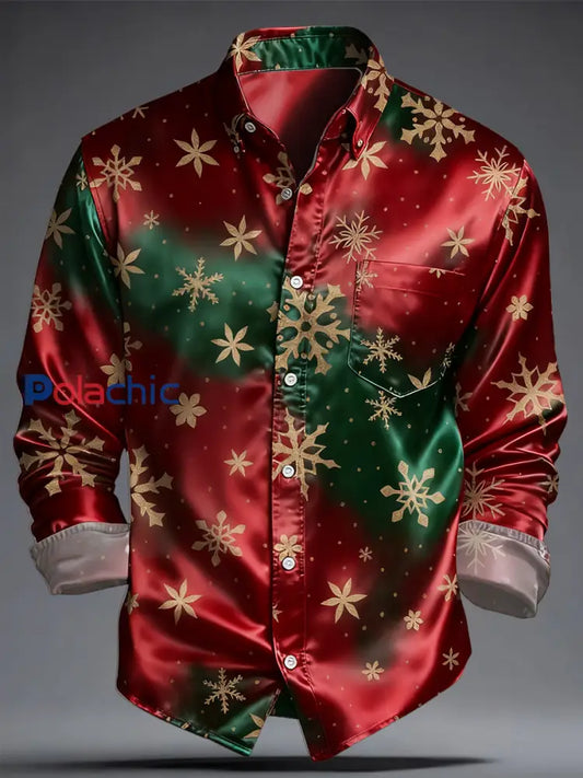 Chemise imprimée d’art de Noël de luxe pour hommes comme image / S