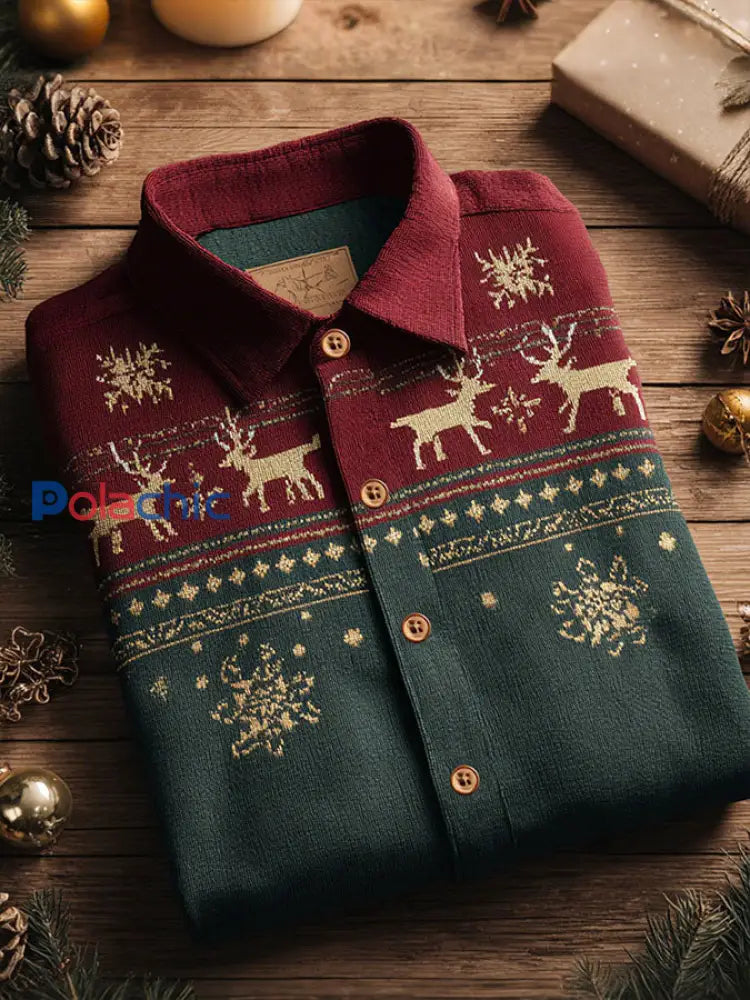 Chemise imprimée d’art de Noël pour hommes comme image / S