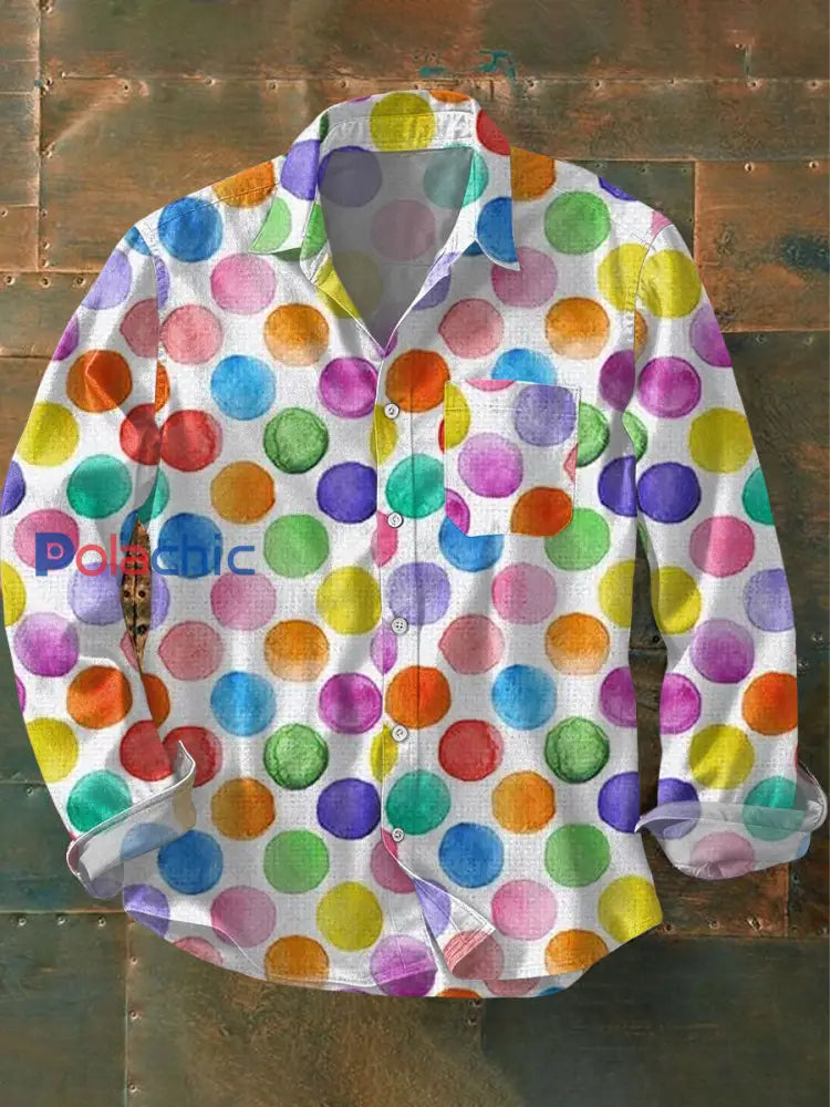 Chemise imprimée d’art géométrique pour hommes Blanc / S