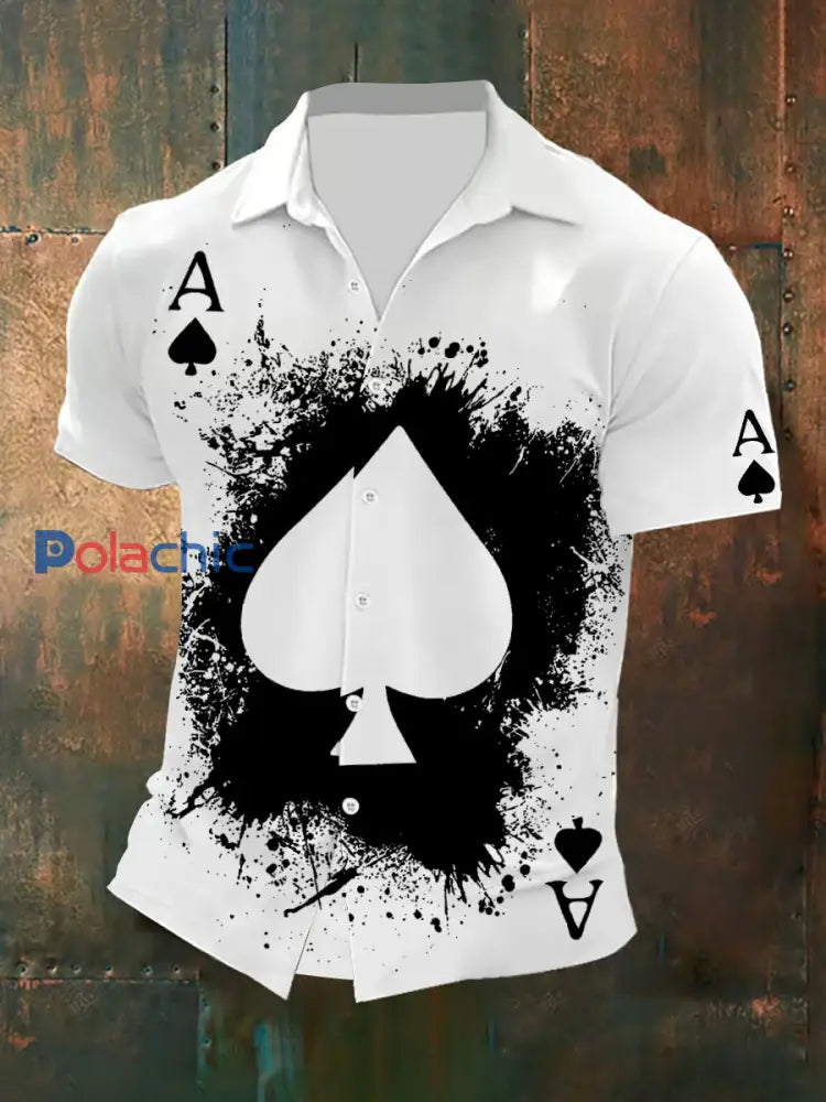 Chemise poker resort pour homme Blanc / S