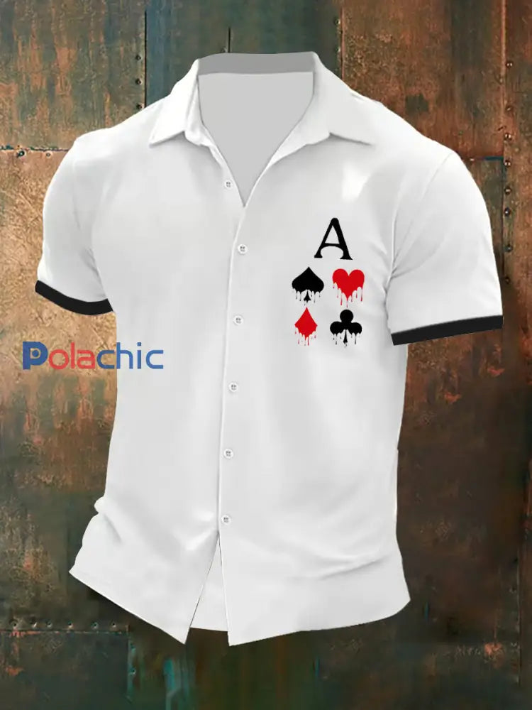 Chemise poker resort pour homme Blanc / S