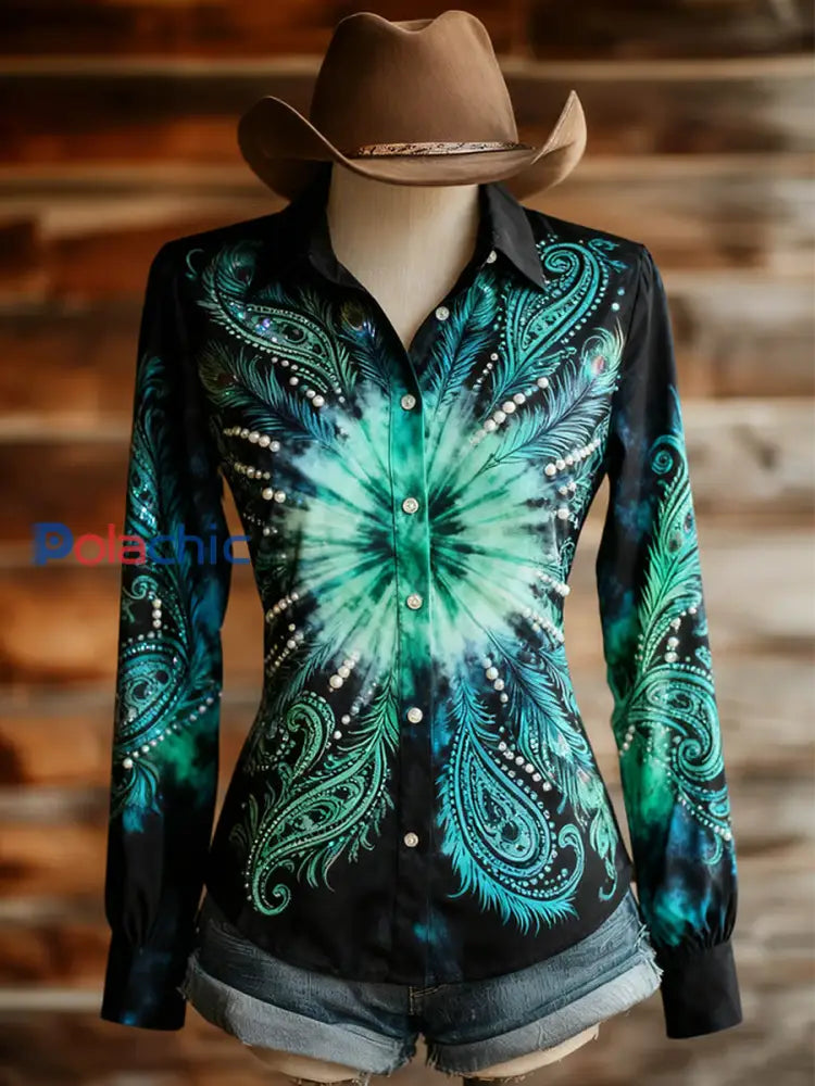 Chemises à manches longues western Vintage Guardian of the Range pour femmes comme image / S
