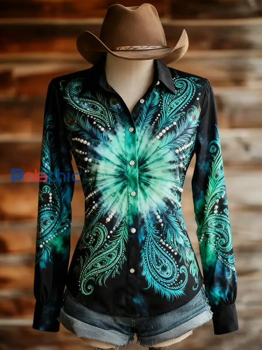 Chemises à manches longues western Vintage Guardian of the Range pour femmes comme image / S