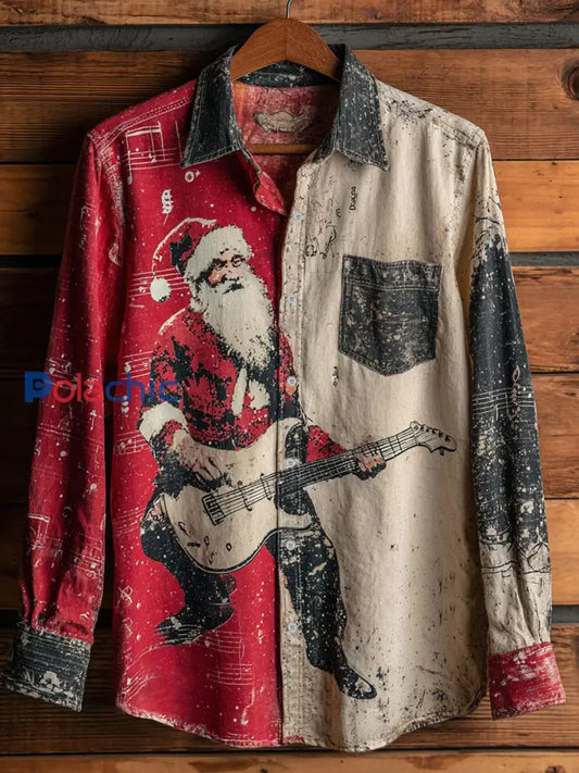 Chemises Bass Santa Claus Retro pour hommes comme image / S