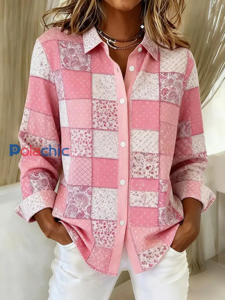 Chemises Fleurs de sensibilisation au cancer du sein pour femmes Rose / S