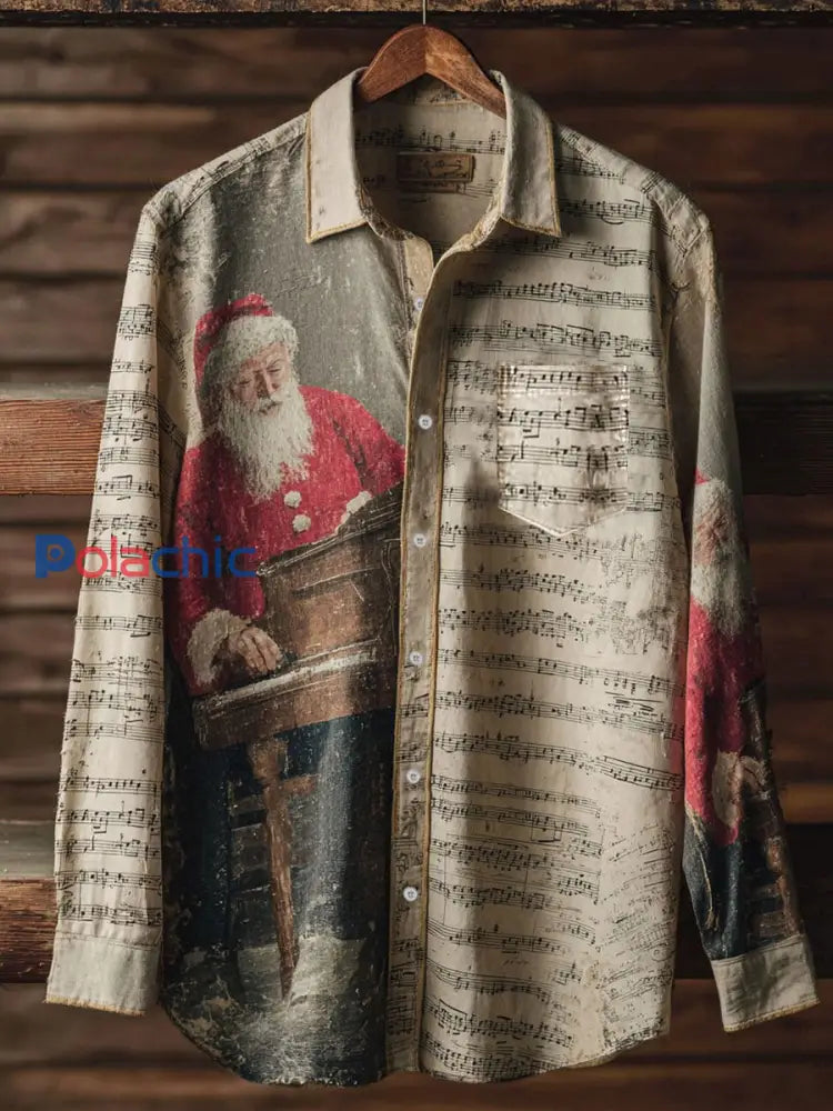Chemises Music Santa Claus Vintage pour hommes comme image / S