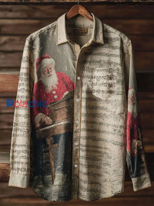 Chemises Music Santa Claus Vintage pour hommes comme image / S