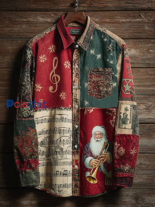 Chemises Music Santa Claus Vintage pour hommes comme image / S