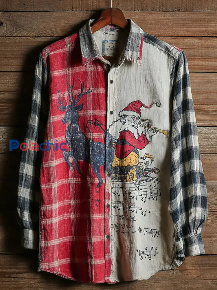 Chemises Santa Claus Music Vintage pour hommes comme image / S