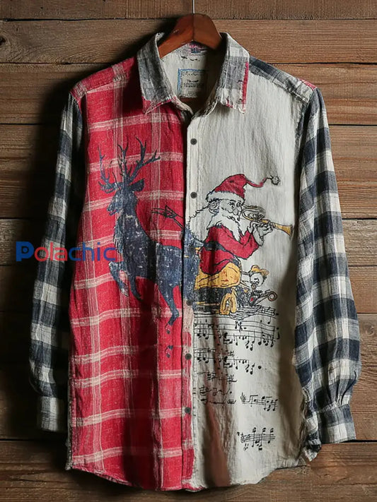 Chemises Santa Claus Music Vintage pour hommes comme image / S