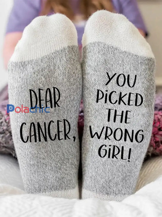 Cher cancer Votre choisi la mauvaise fille genre neutre chaussettes gris clair / ONE