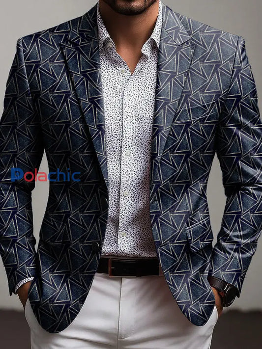 Costume d’affaires triangle géométrique pour hommes Multicolore / S