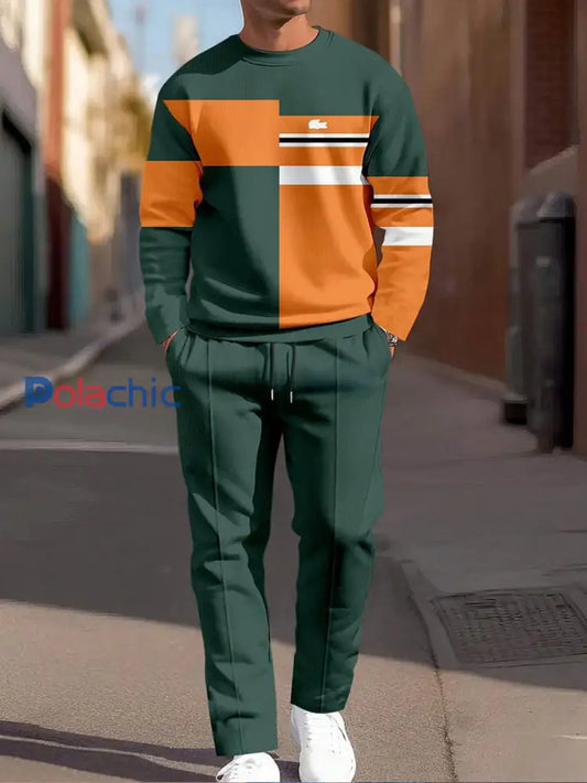 Costume décontracté à rayures vintage minimaliste pour hommes Multicolore / S