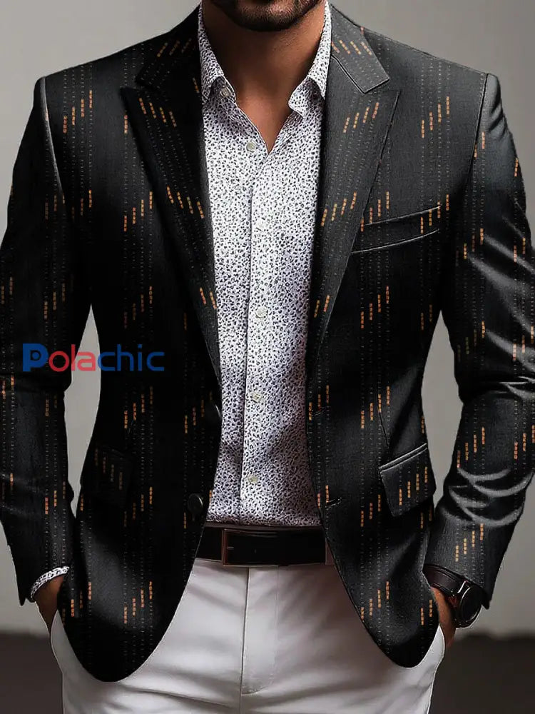 Costume homme rayé or Noir / S