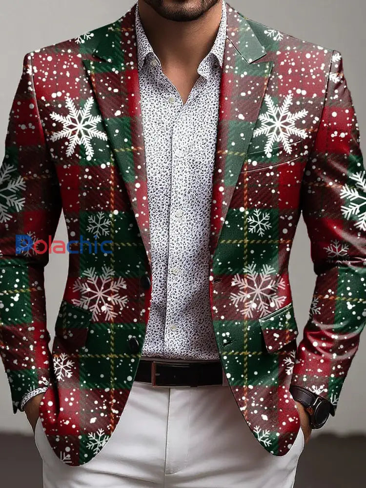 Costumes Vintage Tartan de Noël pour hommes Multicolore / S